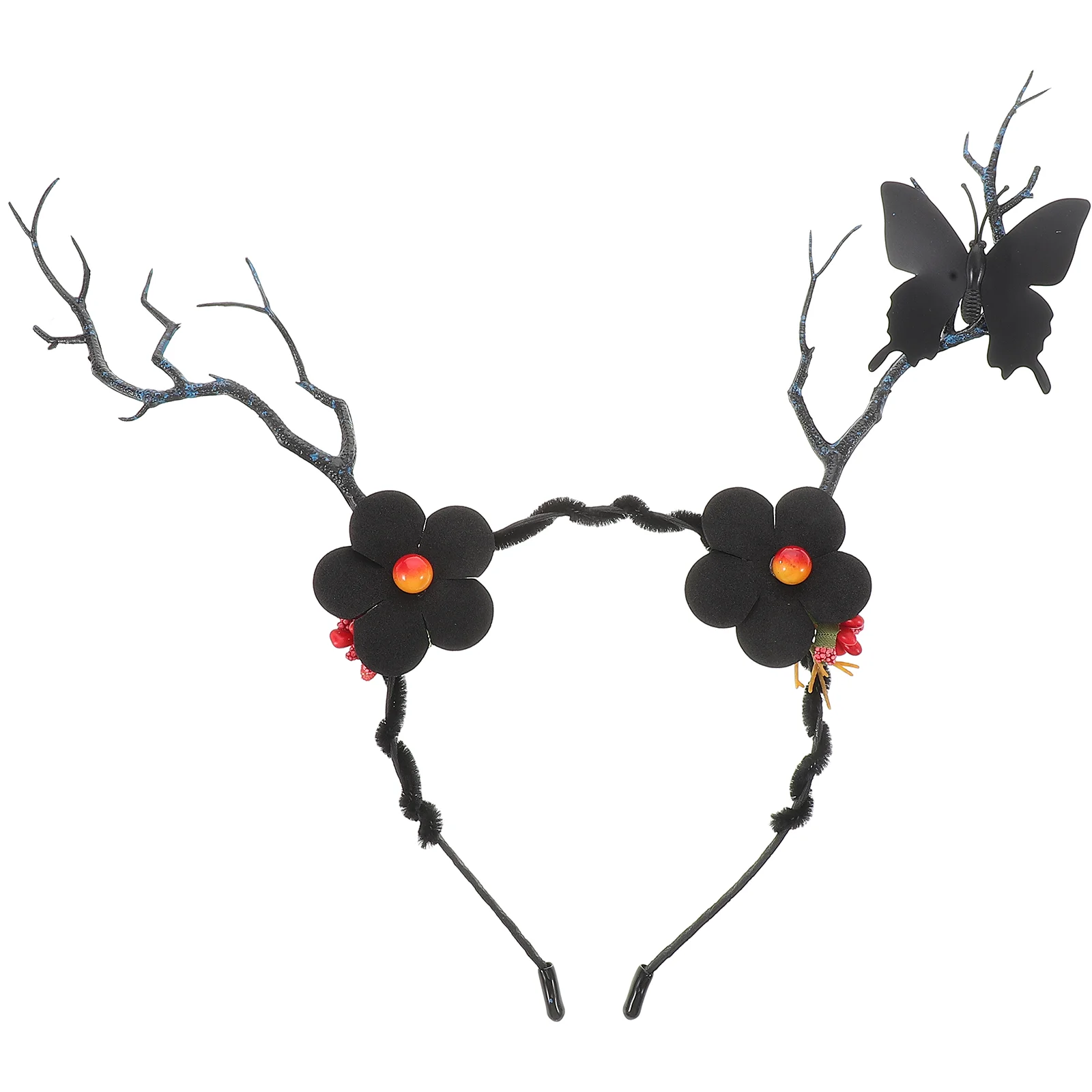 

Halloween Headbands Black Butterfly Antlers Branches Simulation Coral Cosplay Christmas Child