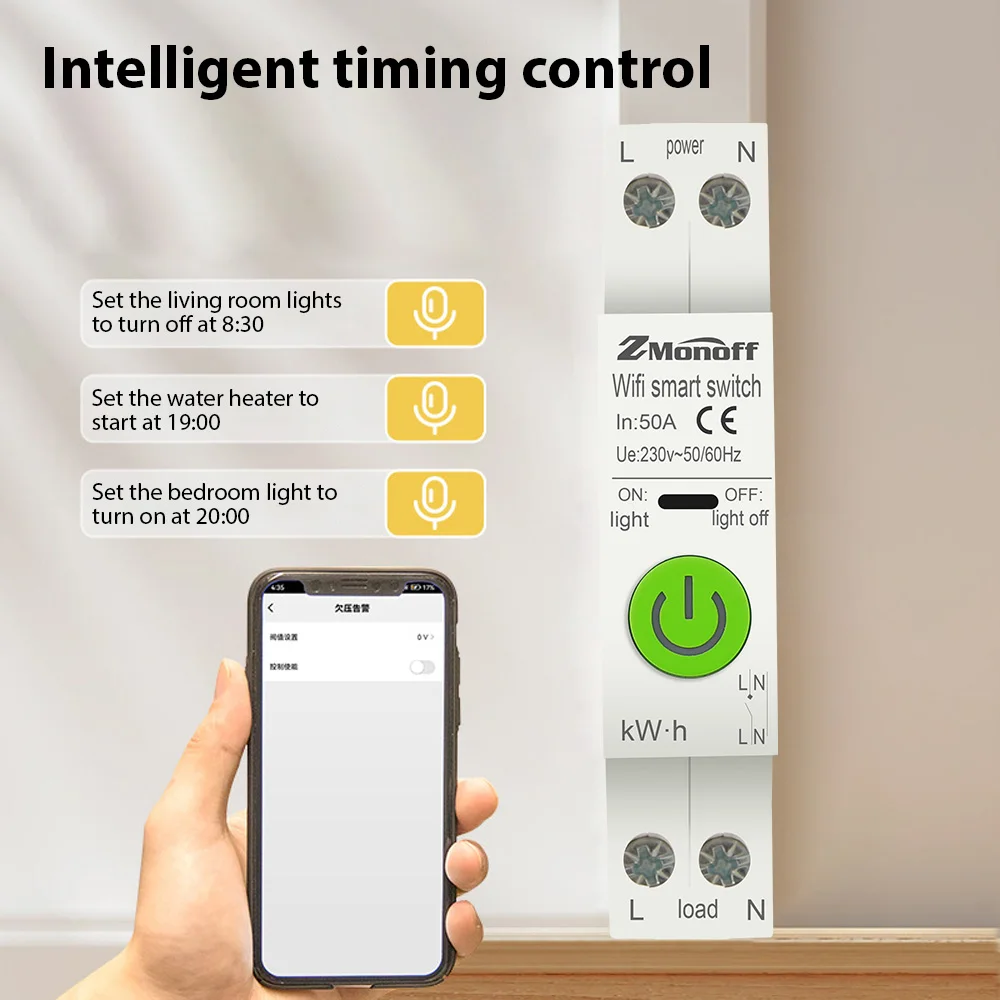 Smart Circuit Breaker Tuya APP WiFi Enabled Circuit Breaker Electricity Statistics Leakage Switch with Leakage Protection