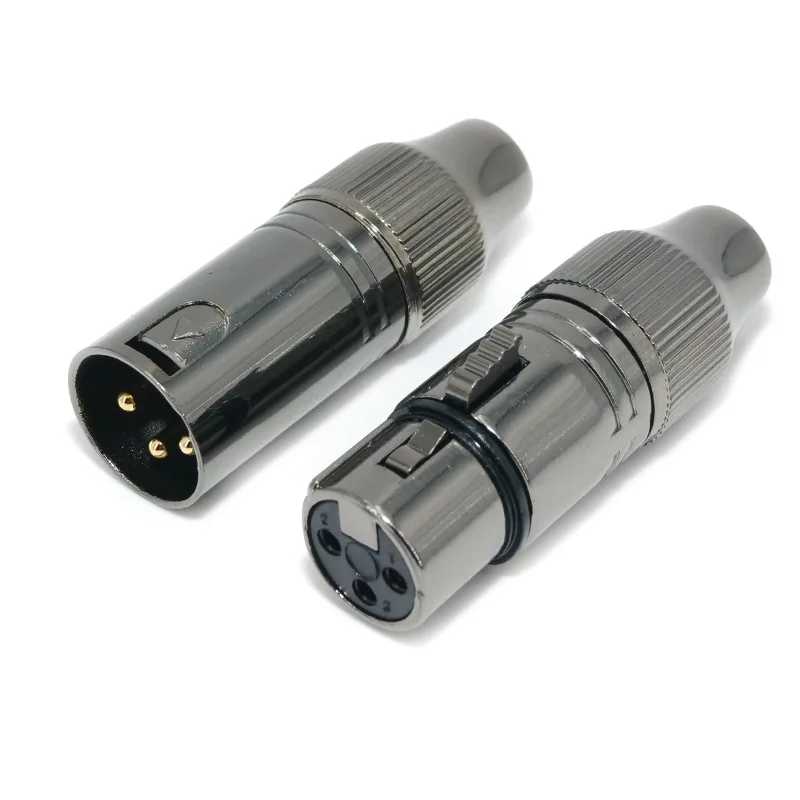 Gold-Plated Rome XLR Male Microphone Connector 3-Core Balance XLR Plug New Condition Copper Adapter with Color