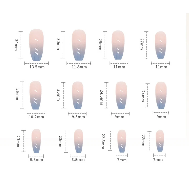 가짜 손톱 팁 매니큐어 살롱 용품, DIY 그라데이션 컬러 접착제, 24 개