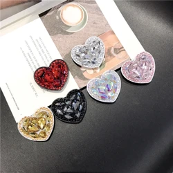 Pack Diamond Heart Snape Phone Socket Universal Expansion Bracket Finger Ring Phone Holder for Smartphone Holder Ejection Socket