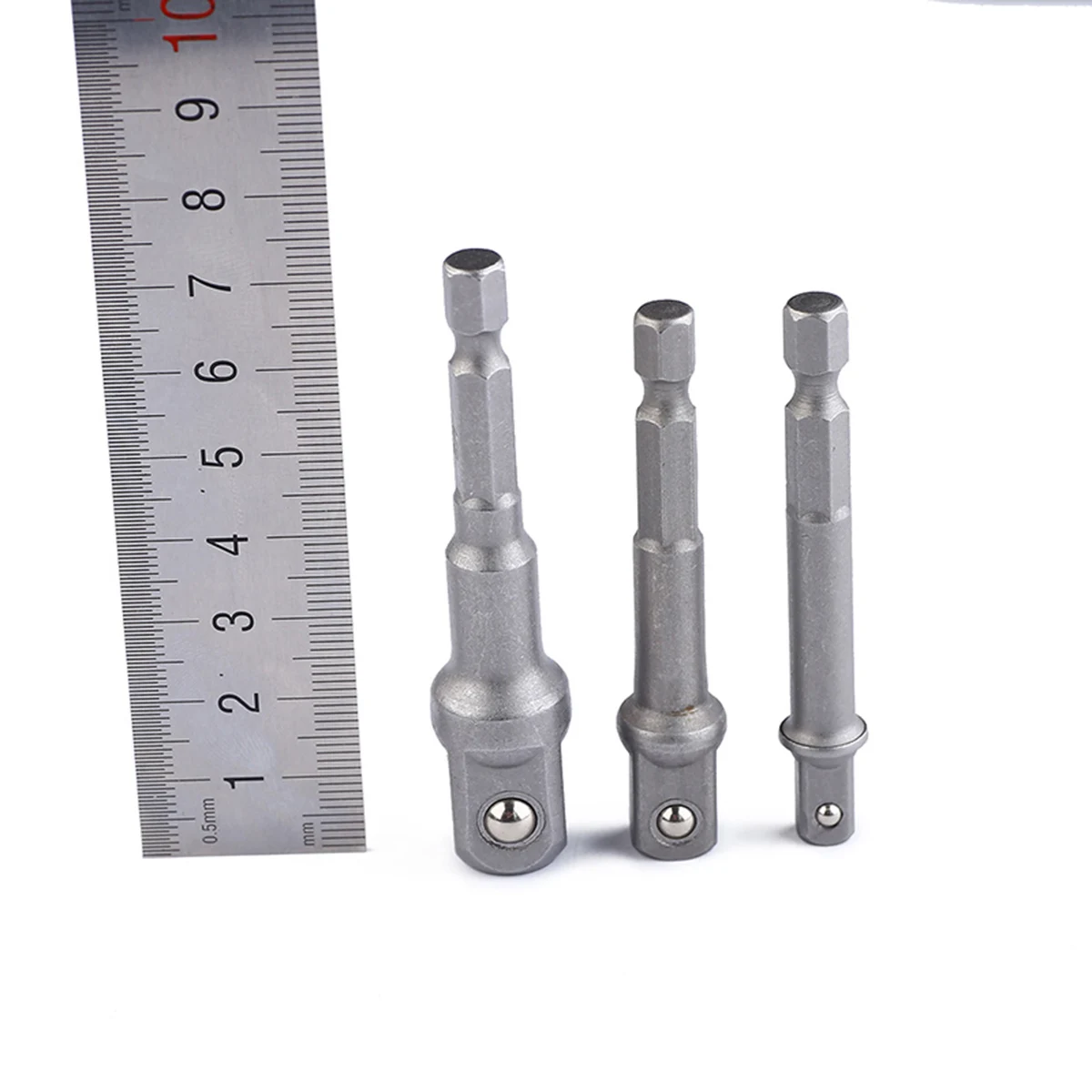 

3 Pcs Socket Adapter Set Heavy Duty Stainless Steel Ball Detent Quick Connect Right Angle Drill 105 Degree Extension 1 4 Inch