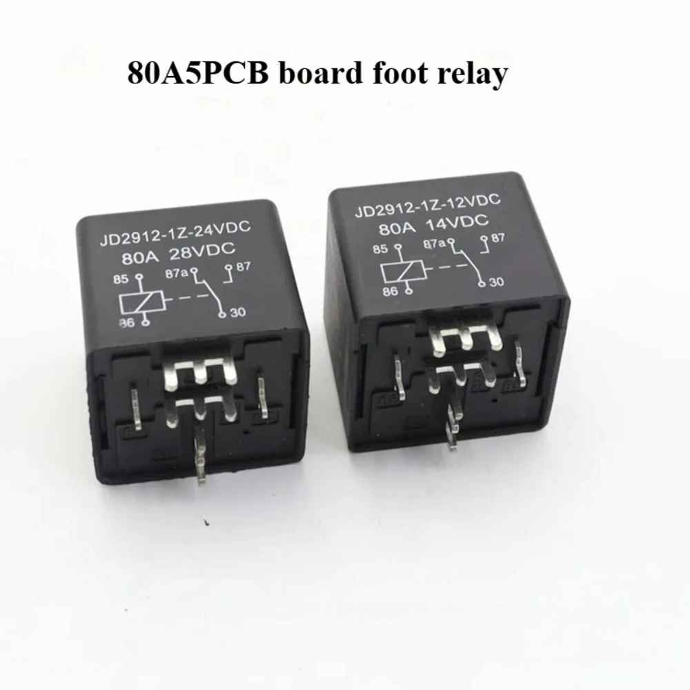 10 قطعة التتابع JD2912-1Z-12VDC JD2912-1Z JD1912-1Z JD1912-1Z-12VDC DC12V 24V 80A لحام 4 دبوس 5 دبوس