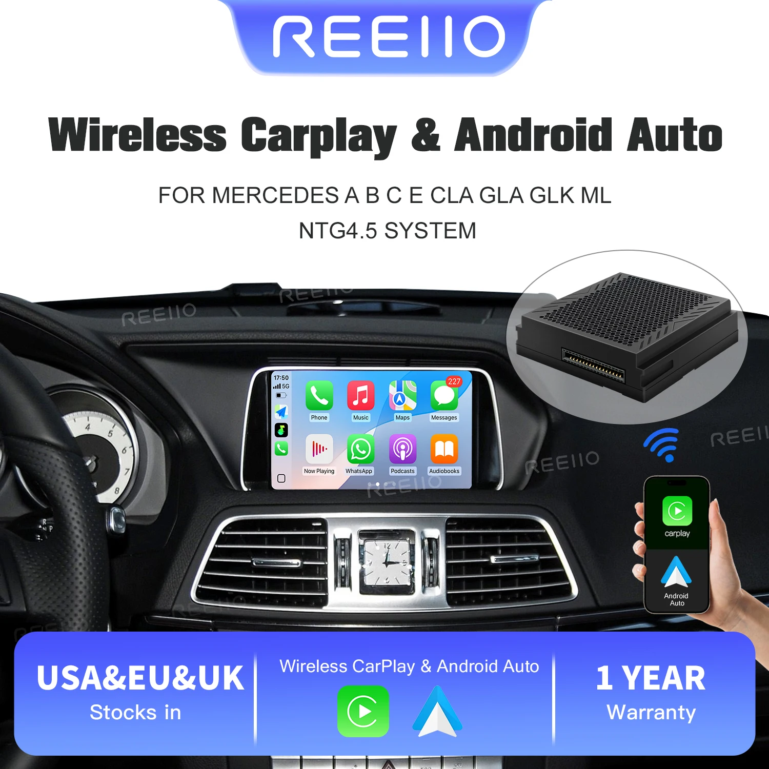 For Mercedes Benz a B C E Cla Gla Glk ml Sprinter Ntg4.5 Becker Module Android Auto Navigation Wireless Carplay Suitable