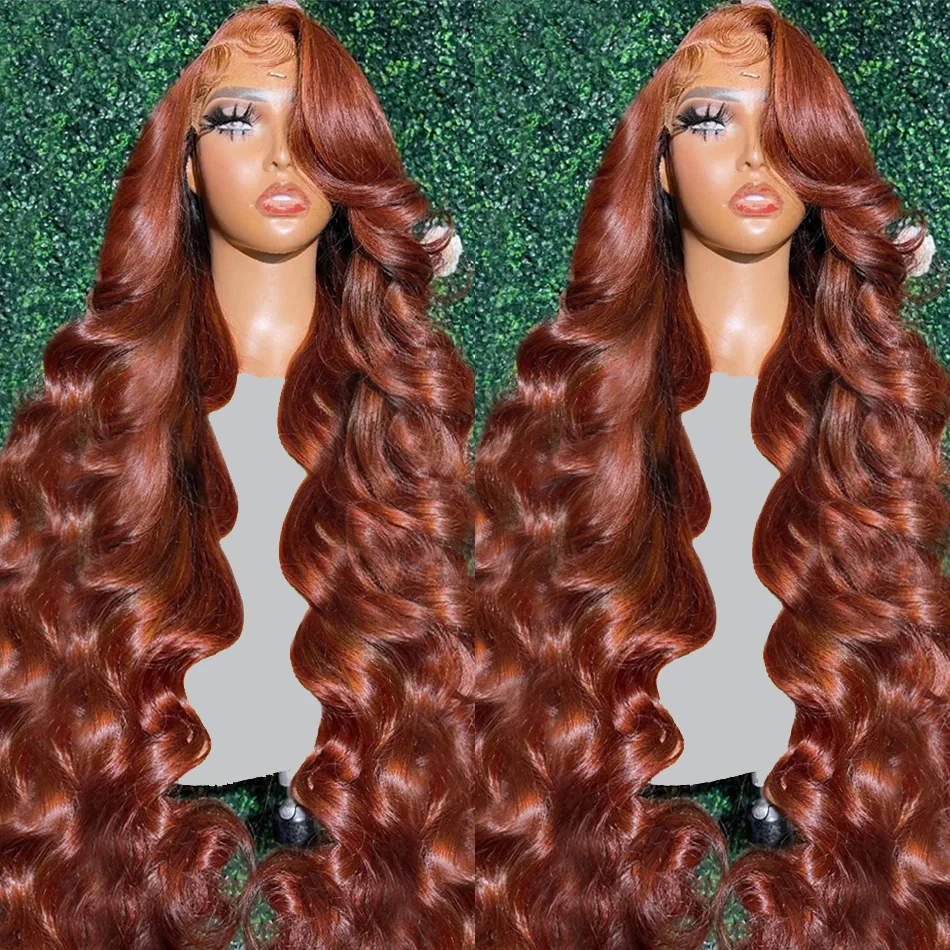 Reddish Brown Body Wave Lace Front Wigs 13x6 HD Lace Frontal Wigs Brazilian Human Hair Wigs Water Wave 13x4 Lace Frontal Wigs