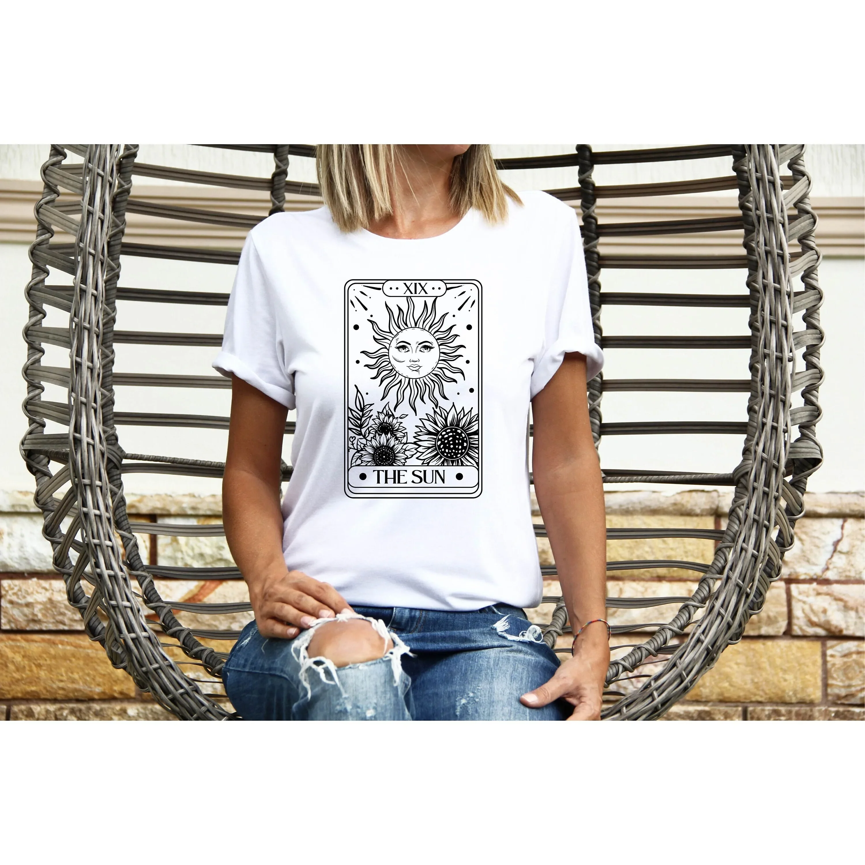 The Sun Tarot Card T Shirt For Readers Sunflower Radiant Magic Sunshine And Vibes