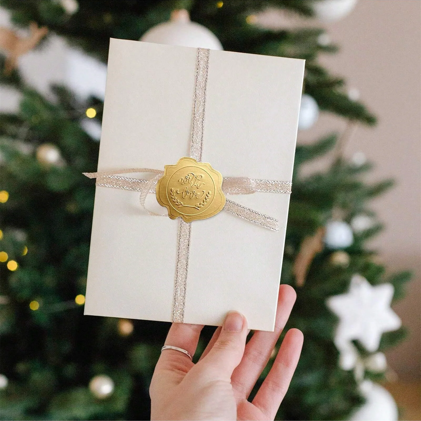 100 Stück goldgeprägte Wachssiegel-Umschlagstäbchen, Ersatz für Wachssiegel, für Grußkarten, Geschenkdekoration – Detail 6