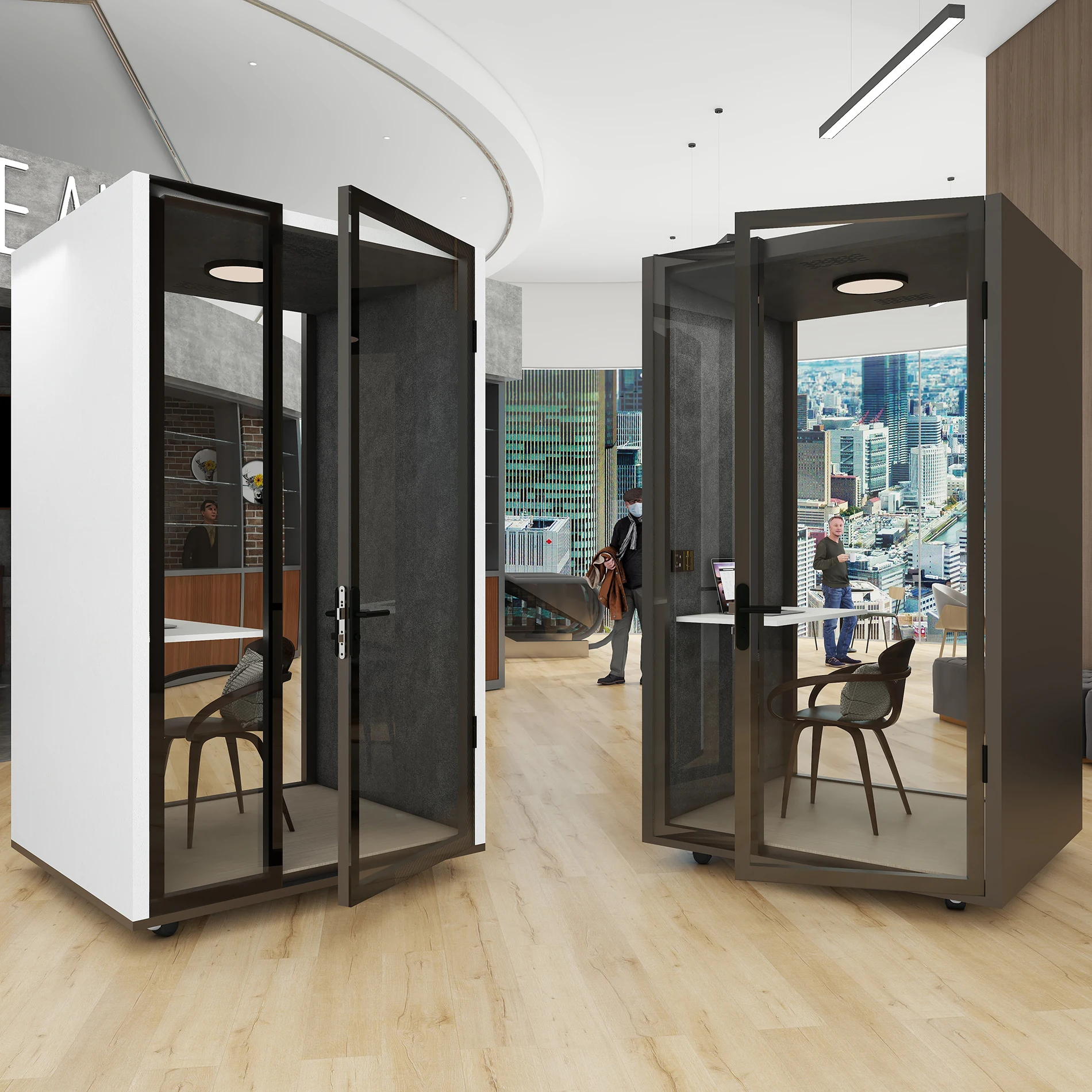 OfficeAcoustic Room اجتماع الأعمال مكتب كشك الهاتف عازل للصوت الفضاء الخاص كشك واحد صامت