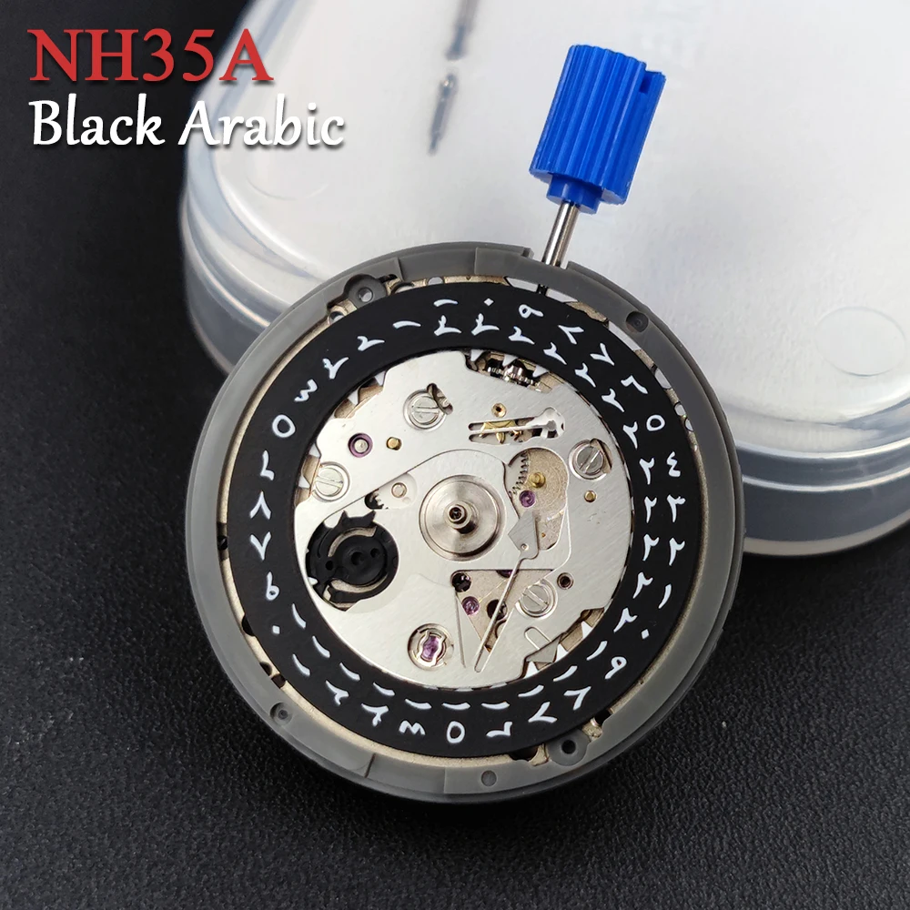 

Black Arabic NH35 Mechanical Movement Japan Original Automatic Self-winding NH35A Arabic Disc Version High Accuracy 24 Jewels