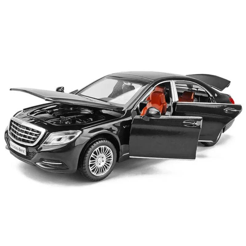 1:32 Mercedes Benz Maybach S600 Diecast Metal Car Models Simulation Vehicle Toy 6 Doors Opened Gifts For Children F293