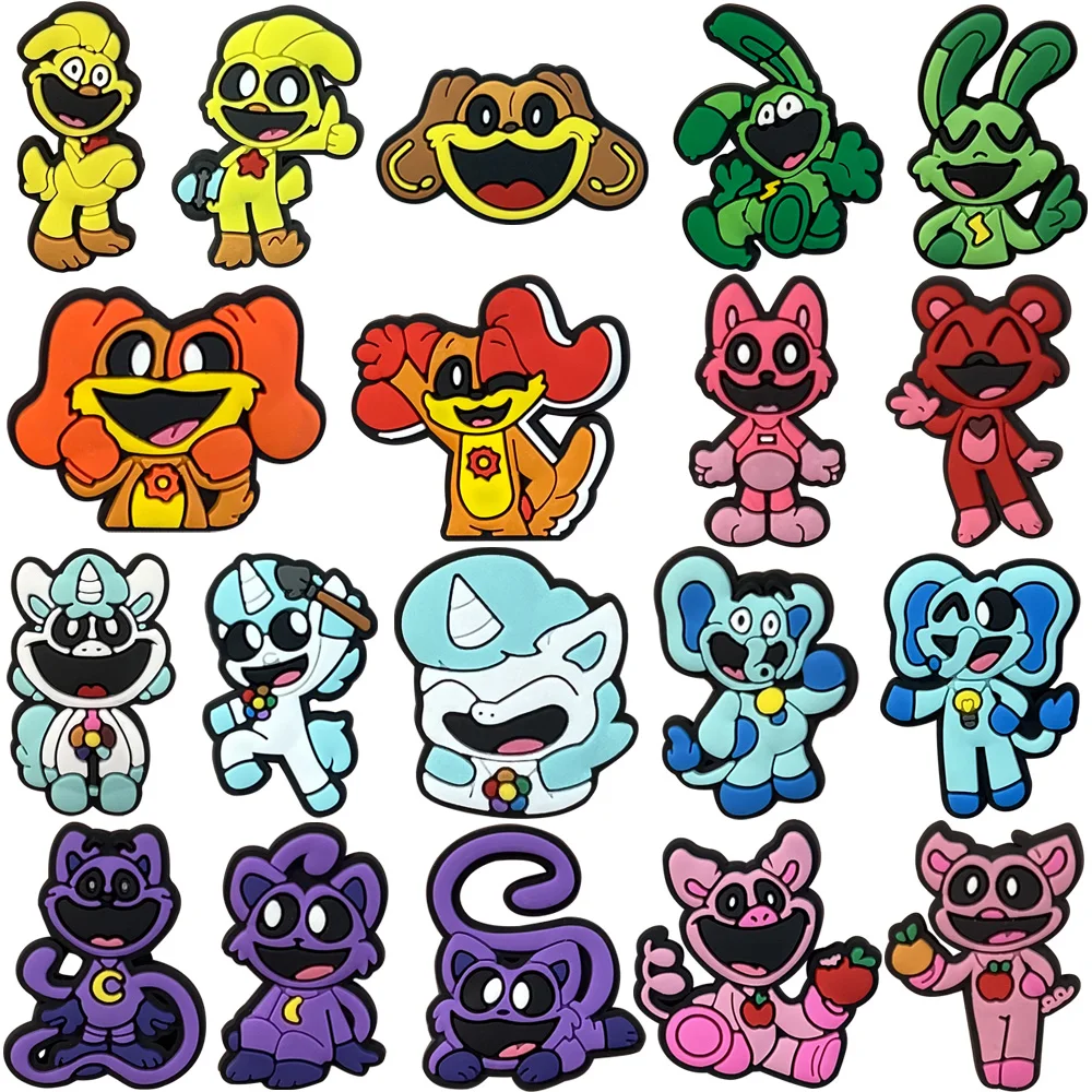 

19Pcs Funny Animals Shoe Charms Cartoon Shoe Decorations Accessories for Sandals Wristband Buckle Kids Party Gifts