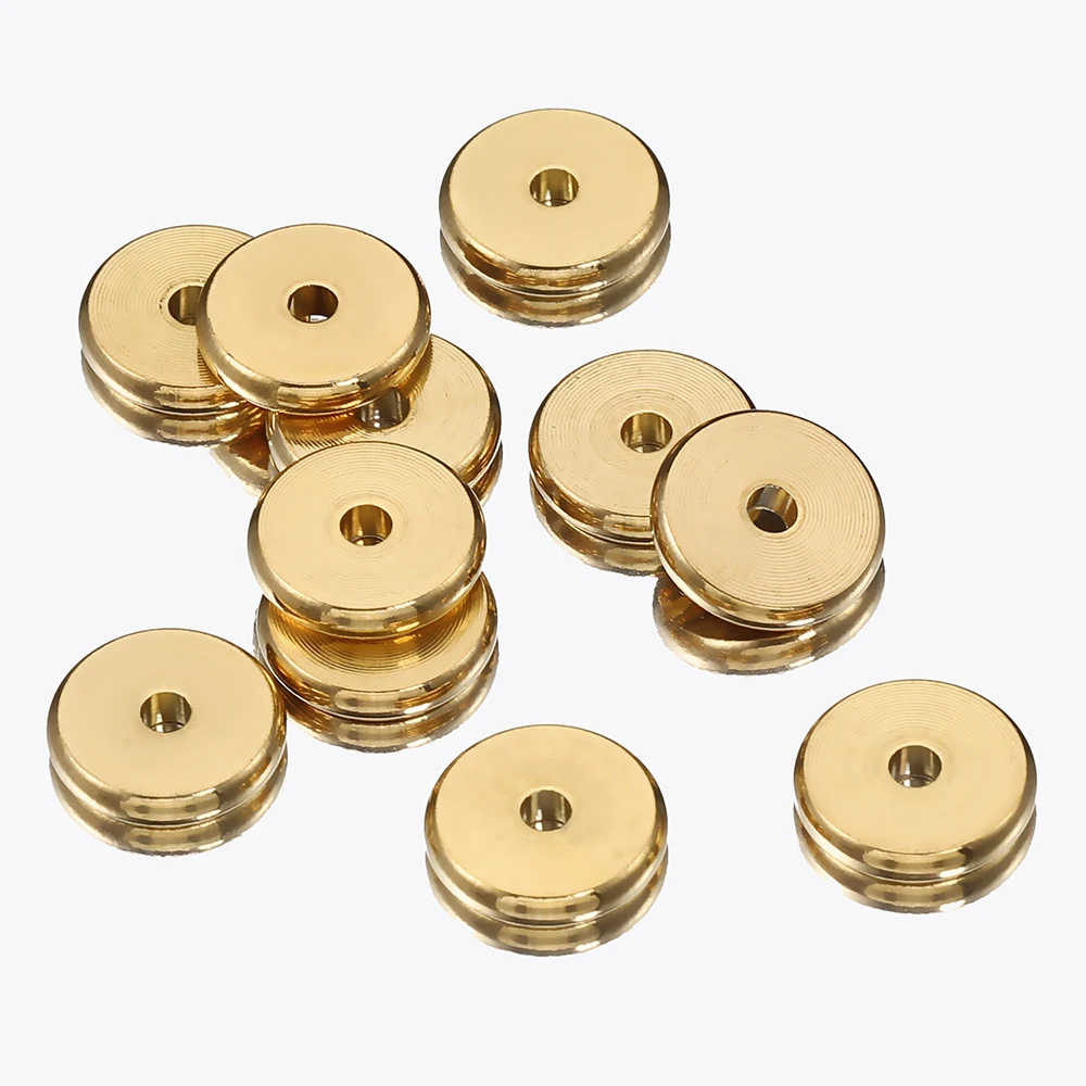 100 Stück Edelstahlperlen, flache runde Perlen in Goldfarbe, lose Abstandsperlen für DIY-Armbänder, Halsketten, Schmuckherstellung, Großhandel – Detail 5