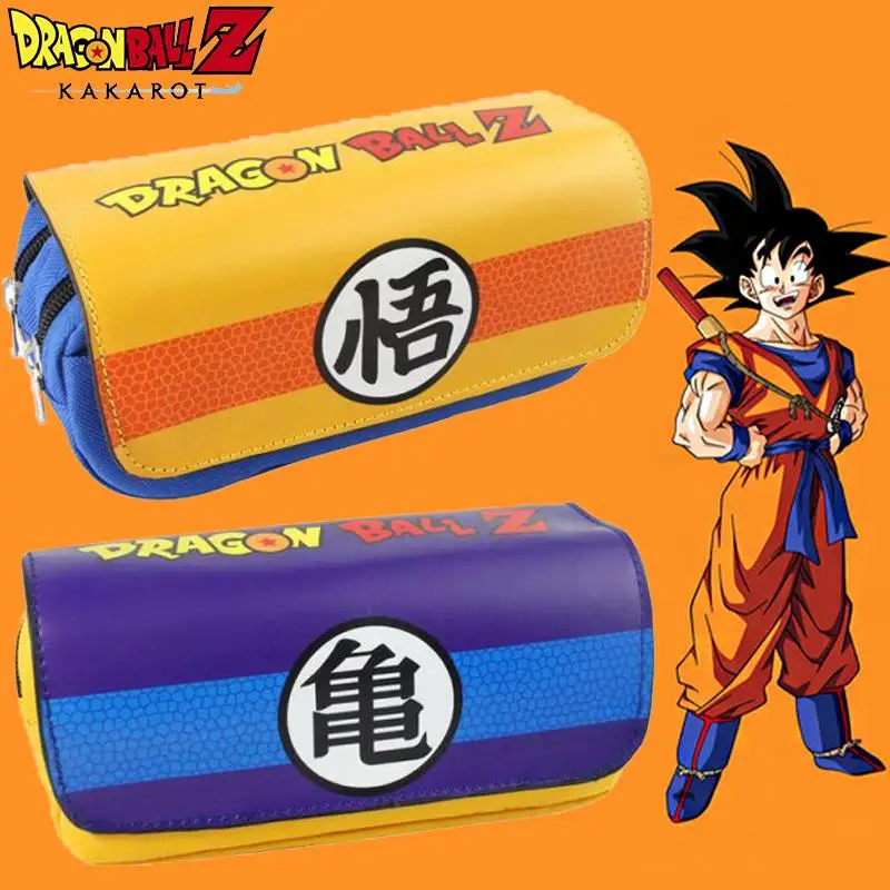 

Dragon Ball Son Goku Anime Stationery Bag Vegeta Children Students Waterproof Pencil Bag Double-Layer Pencil Box School Supplies