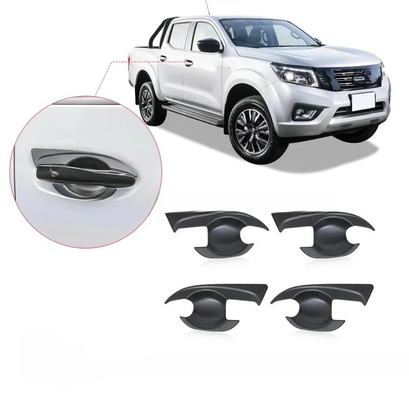 Suitable for  D23 NP300 2015-Onwards Decorative Auto Parts4x Exterior Door Bowl Cover Handle Insert Trim Protector Suitable
