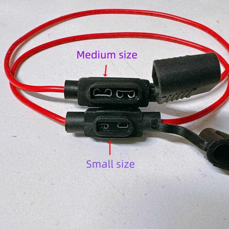 Car Fuse Holder Waterproof Inline Fuse Box Auto Modification Fuse Holder for Mini/Medium Blade Fuses, Cable 30CM (Without fuse)