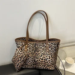Fashionable Large-capacity Leopard Print Bag Women's Autumn and Winter New Soft-faced Casual Child and Mother Shoulder Tote Bag