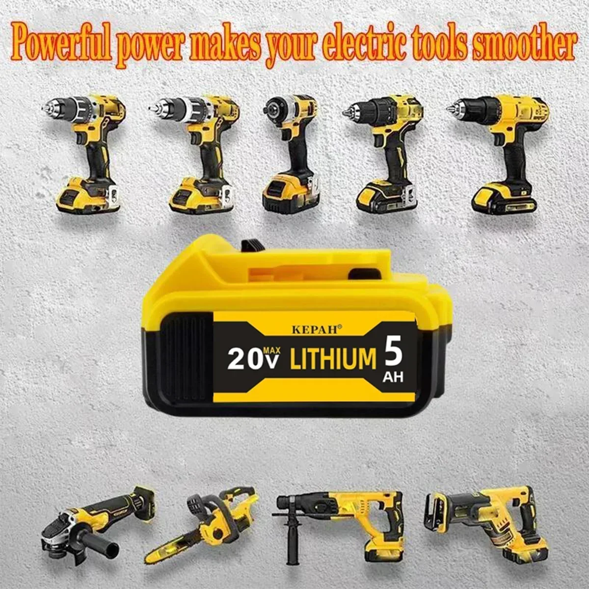 New 100% Original 5000mAh 20V for Dewalt Power Tool Battery DCB206 20V 5.0Ah Battery DCB206 20V Battery DCB205 DCB204-2