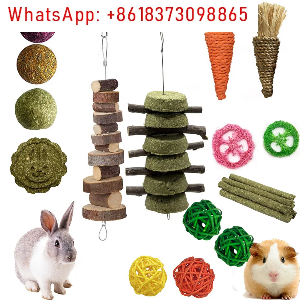 2Pcs pet tooth grinding set rabbit hamster chinchilla gnawing and relieving boredom toy combination