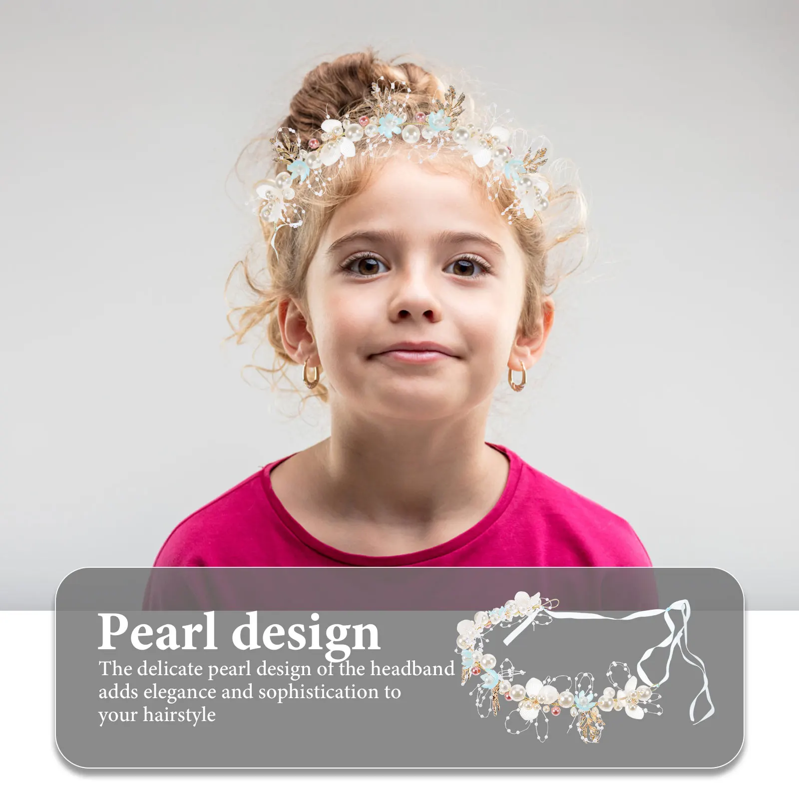

Flower Headband Hair Accessories for Women Pearl Bridesmaid Bridal Party Carnival Headdress Girls Wedding Hair Bands