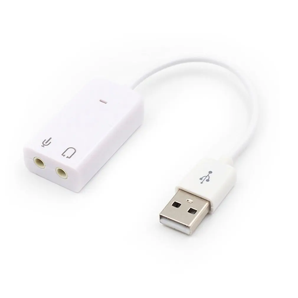 

Sound card 7.1 USB 2.0 Mini Jack 3,5mm white Audio Adapter Sound Adapter external 3D for Virtual Laptop DJ