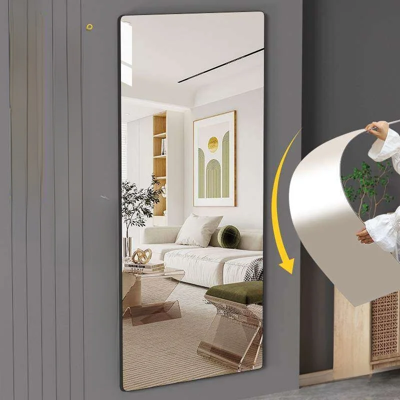 High Definition Acrylic Mirror Sticker Self Adhesive Wall Mounted Shatterproof Full Body Dressing Mirror for Home Use