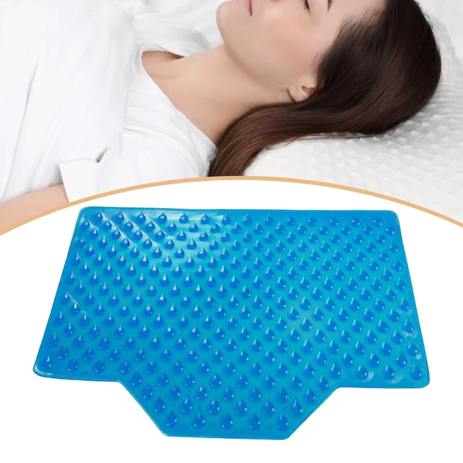 Cooling Gel Pillow Mat Gel Cushion Pad Foldable Lightweight Ergonomic Non Slip Flexible Portable Pillow Cushion for Office
