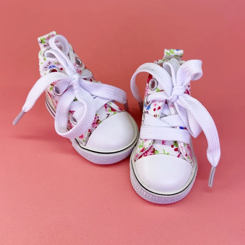 Tilda 6Cm Sneakers Kanvas untuk Boneka Paola Reina Minifee, Sepatu Gym Mainan Mini 1/4 Bjd Aksesori Sepatu Olahraga Boneka untuk Mainan Boneka