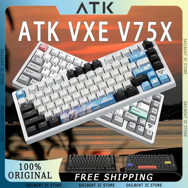 ATK VXE V75X Wireless Mechanical Keyboard 3-Mode Hot Swap RGB Game GAS Structure Low Latency Customized Office Gaming Keyboard