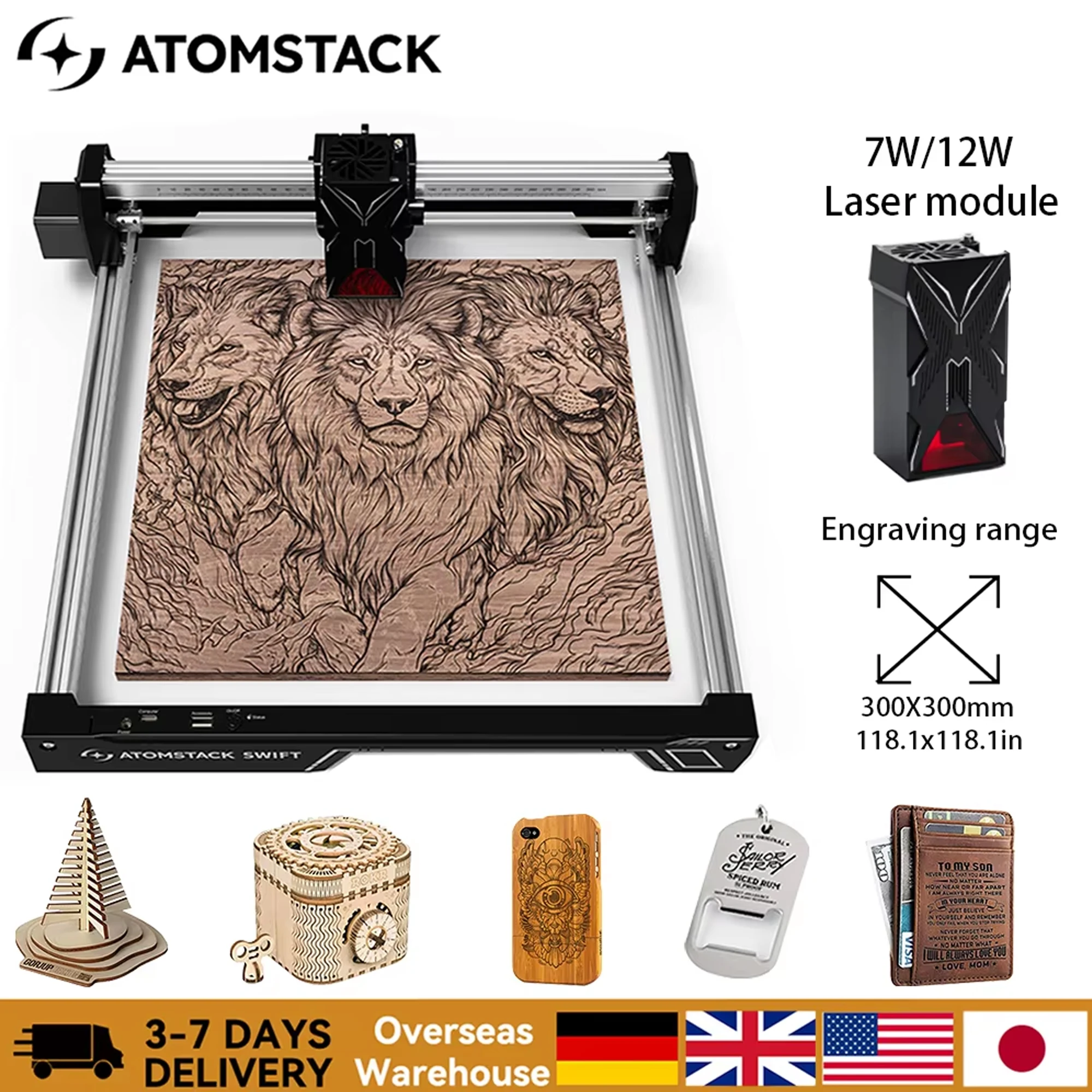 AtomStack Swift 7W ブルー