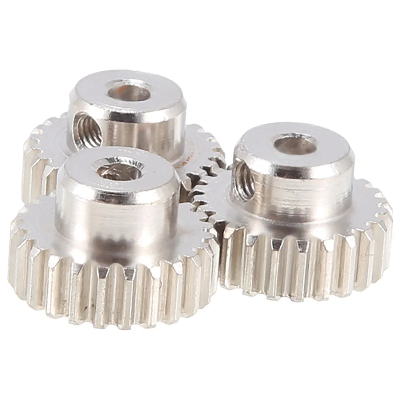 

DELAM-3PCS 3.175Mm Shaft Metal Pinion Motor Gear 32DP 48DP 64DP M0.6 M0.8 For 1/10 1/8 RC Car 3650 3660 Replacement Parts 24T