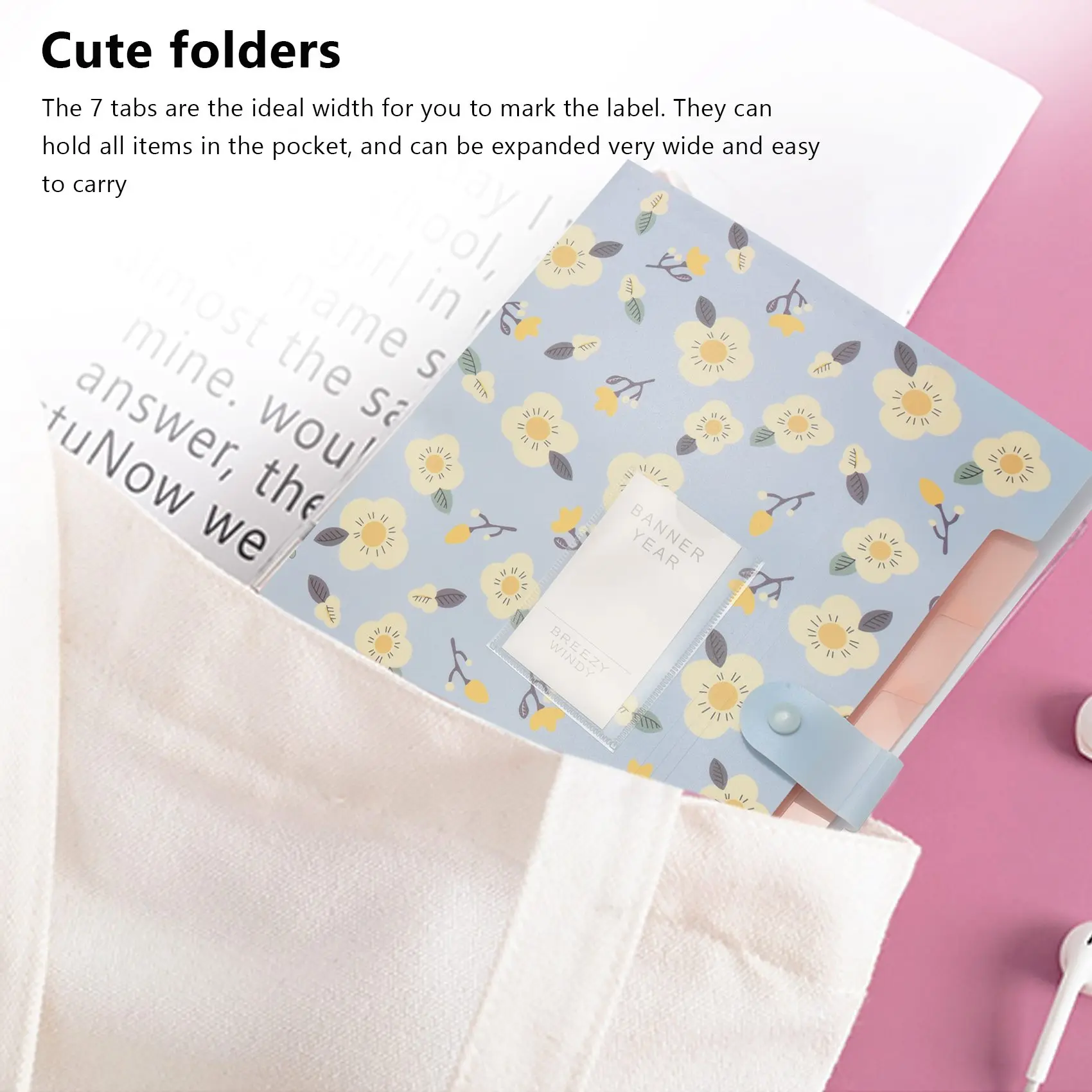 Expanding File Folder A4 and Letter Size Archival File Holder Organizer 8 Pockets (Blue)