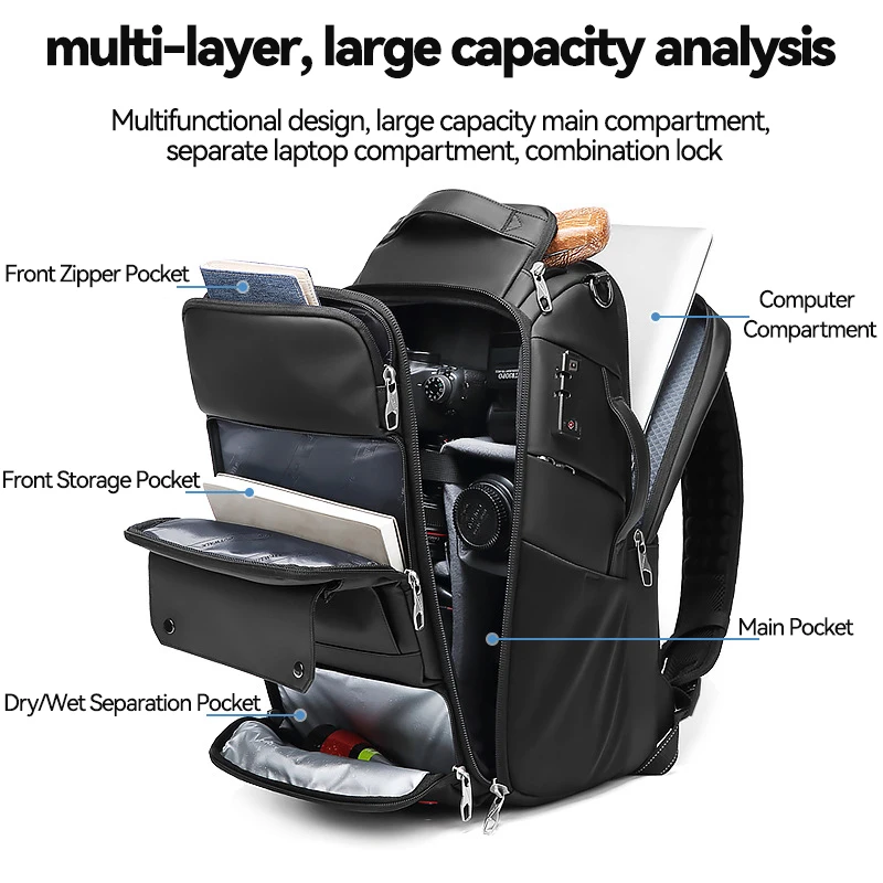 Professional Travel DSLR Camera Backpack With Tripod Bracket Detachable Anti-theft Travel Laptop Backpack for Sony Canon Nikon