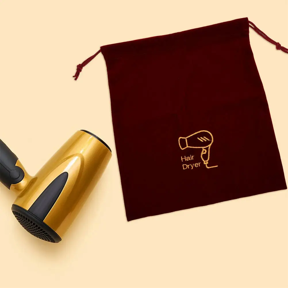 

2 шт. фланелевые мешочки на шнурке для хранения фена, украшений, наушников, кабелей, портативные легкие органайзеры для дома и путешествий