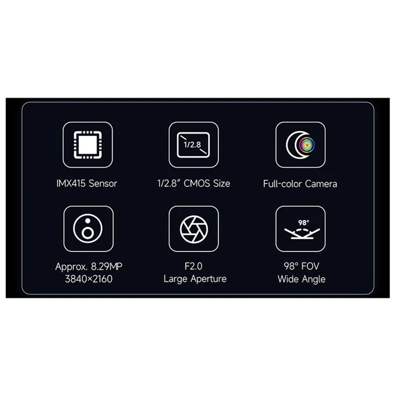 Penuh untuk Luckfox RK3576 IMX415 kamera IR-CUT warna penuh 98 derajat FOV sudut lebar 8MP 3840X2160 piksel