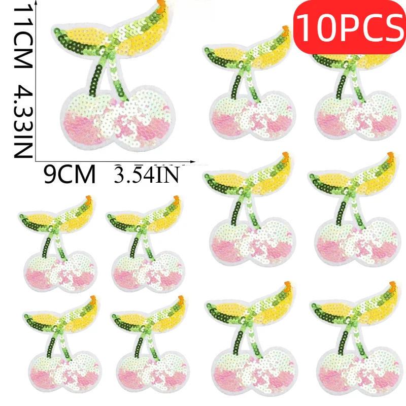 Lots of New Cherry Small 10/100PCS Wholesale Mouth Sequins Embroidery Set of PatchesBead Embroidery Flower Mark English Letters