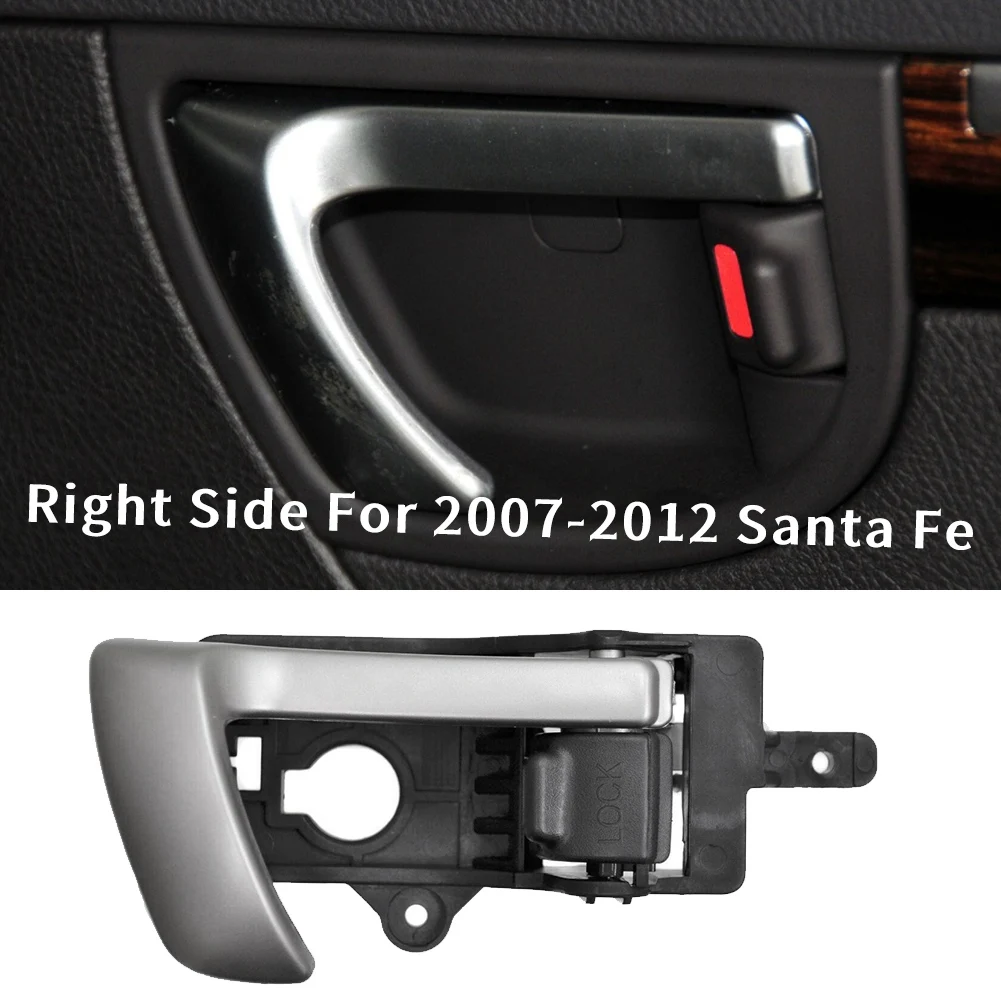 Front or Rear Right Passenger Side Interior Inner Door Handle for 2007-2012 Hyundai Santa Fe W/ Black Knob 82620-2B010