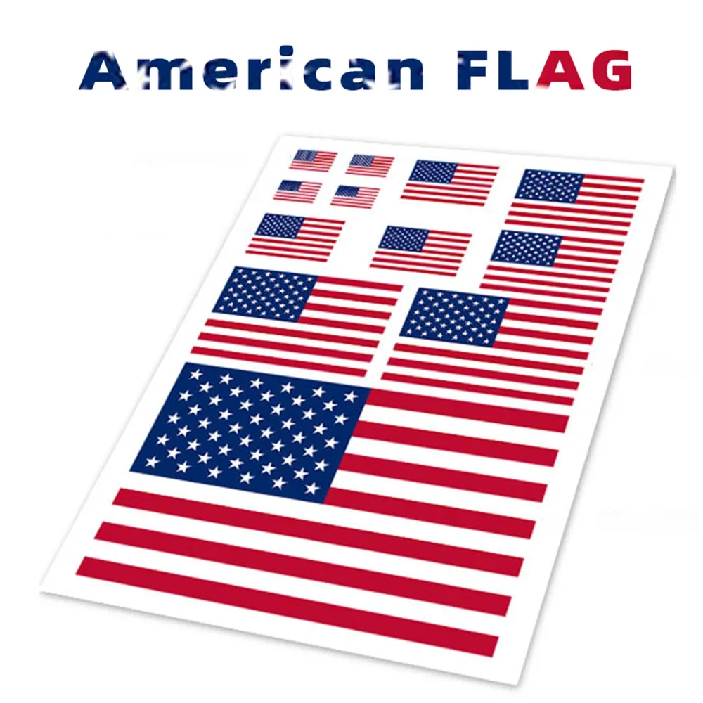 Square American Flag Custom Round Stickers for Car Side Doors, Window Trim decal Vinyl Label Style Covered Round car USA