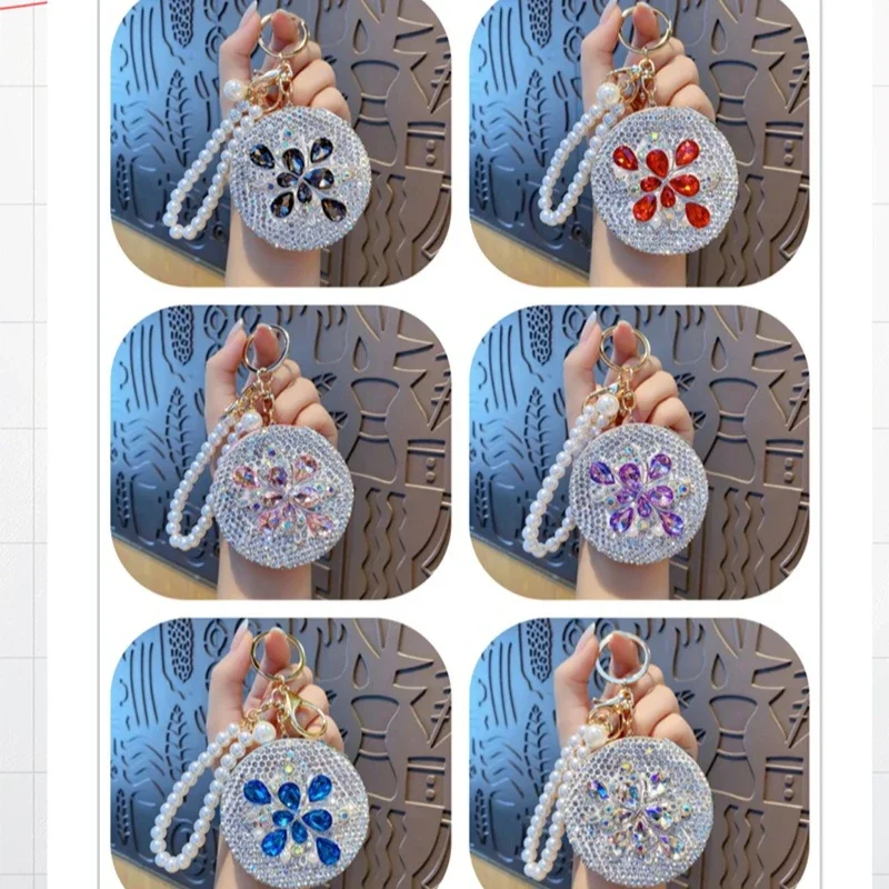NEW Advanced Diamond Inlaid Convenient Circular Beauty Mirror Home Desktop High-end Decorative Mirror Unique Gift