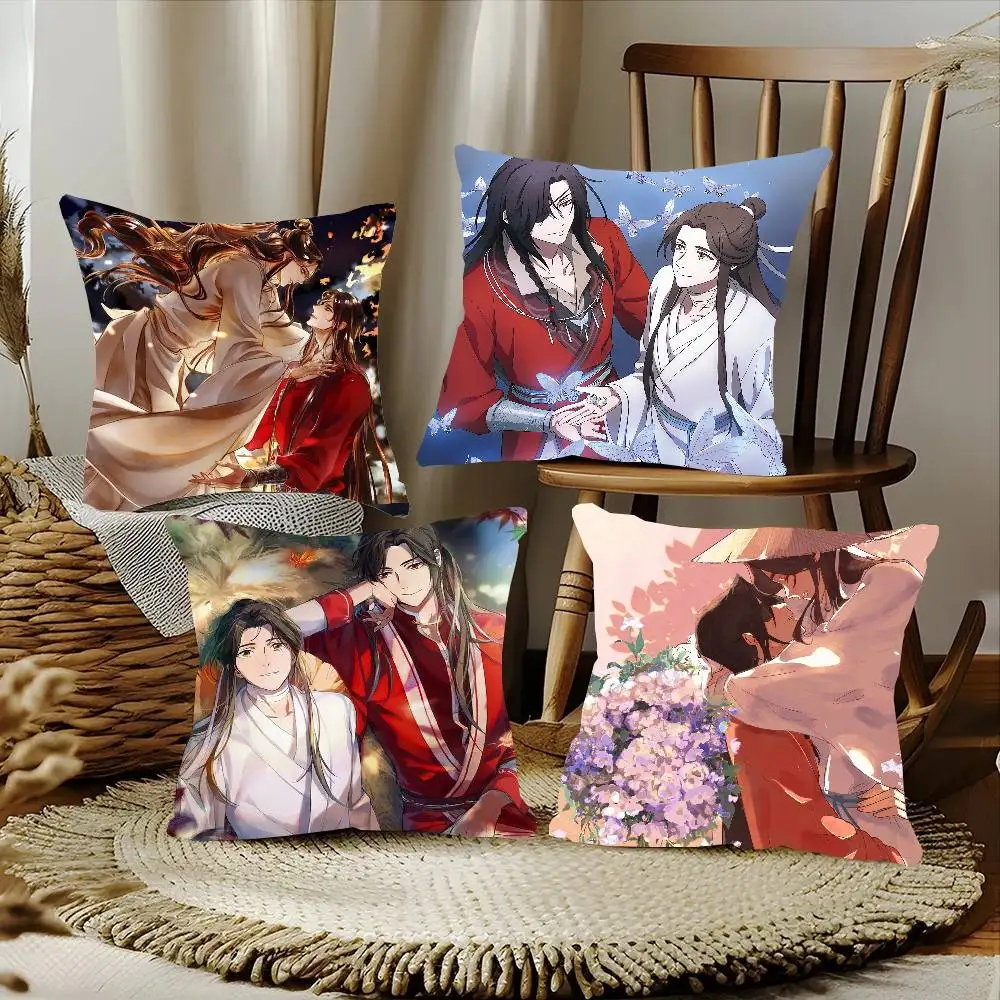 Heavenly Officials Blessing Animation Pillow Case Fashion Square Pillowcase Bedroom Sofa Room Ins Decoration Leisure