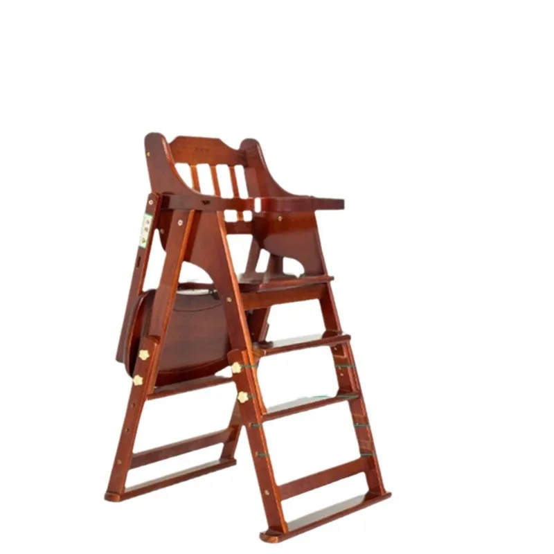 

Growth dining chair infant children solid wood adjustable can carry folding baby to eat make table chair hotel stool
