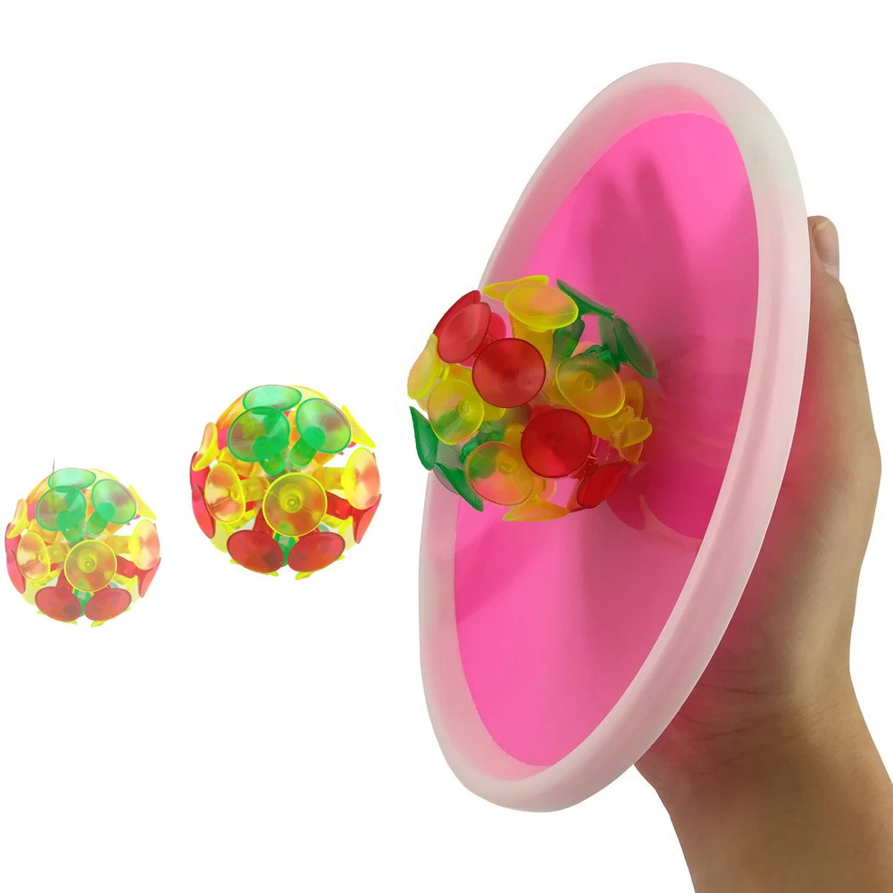 Juguete antiestrés multicolor, juguete de fiesta para niños, bola con ventosa, juguete de succión, bola con ventosa