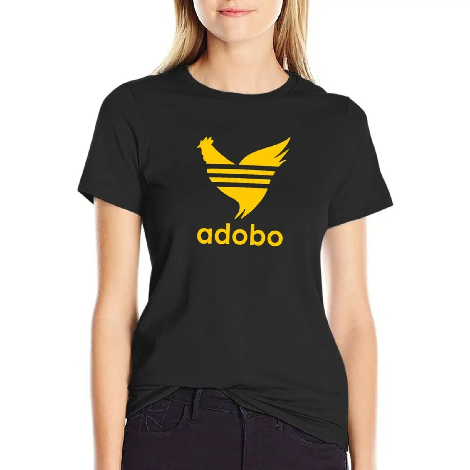 

Adobo T-Shirt Blouse Short sleeve tee lady clothes t-shirt dress for Women sexy