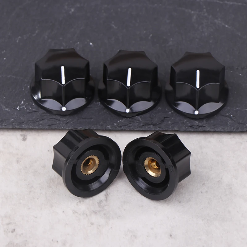 

5Pcs Bakelite Knob MF-B01 MF-B02 MF-B03 Hexagonal Potentiometer Band Switch Cap Inner Hole 6MM Potentiometer Knobs