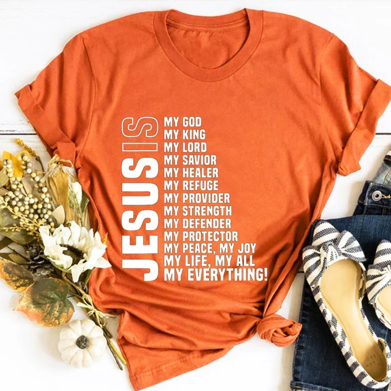 Christian Shirt Jesus Woman Tshirts Goth Jesus Is My All My Everything My God Lord Savior Jesus Christ Tshirt Gifts Black Top L