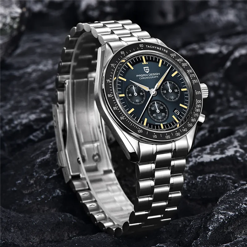 PGANI DESIGN Fashion Men's Watches Top Luxury Quartz Watch Waterproof Auto Date Speed Chronograph AR Sapphire Mirror Wristwatch