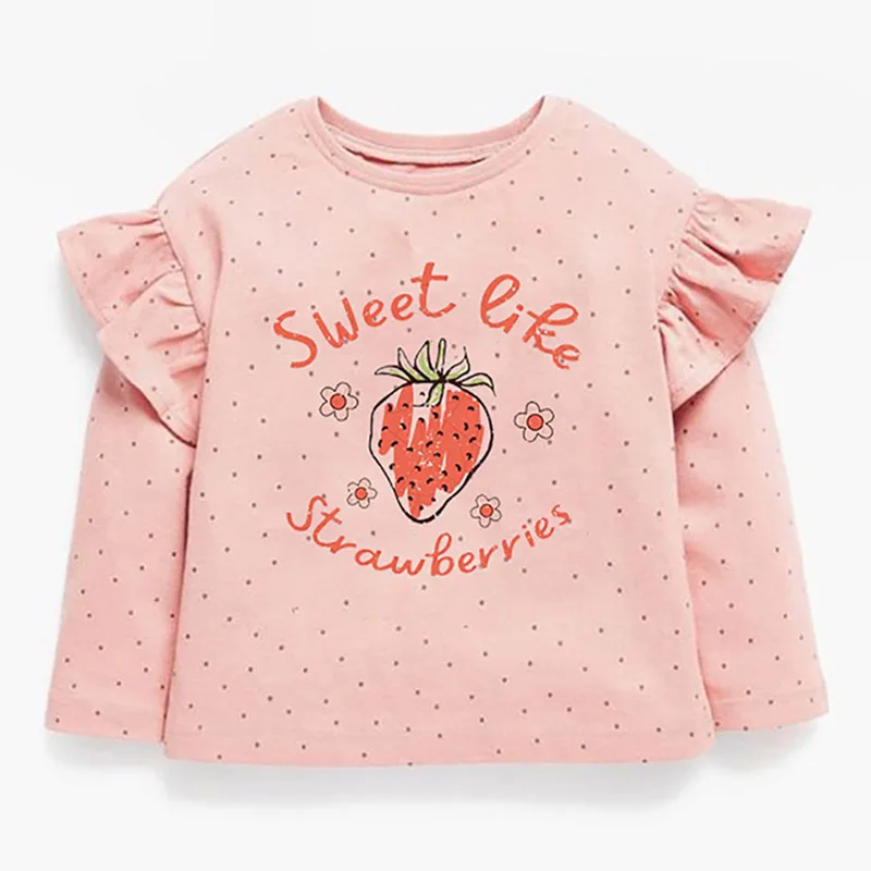 New 2024 Baby Girls t shirt Brand Quality 100% Cotton Baby Girl Clothes Kids t-shirt Long Sleeve Children Clothing Underwear Tee