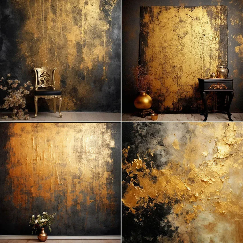 Mehofond Photography Background Black Gold Texture Wall Adult Birthday Wedding Maternity Portrait Decor Backdrop Photo Studio