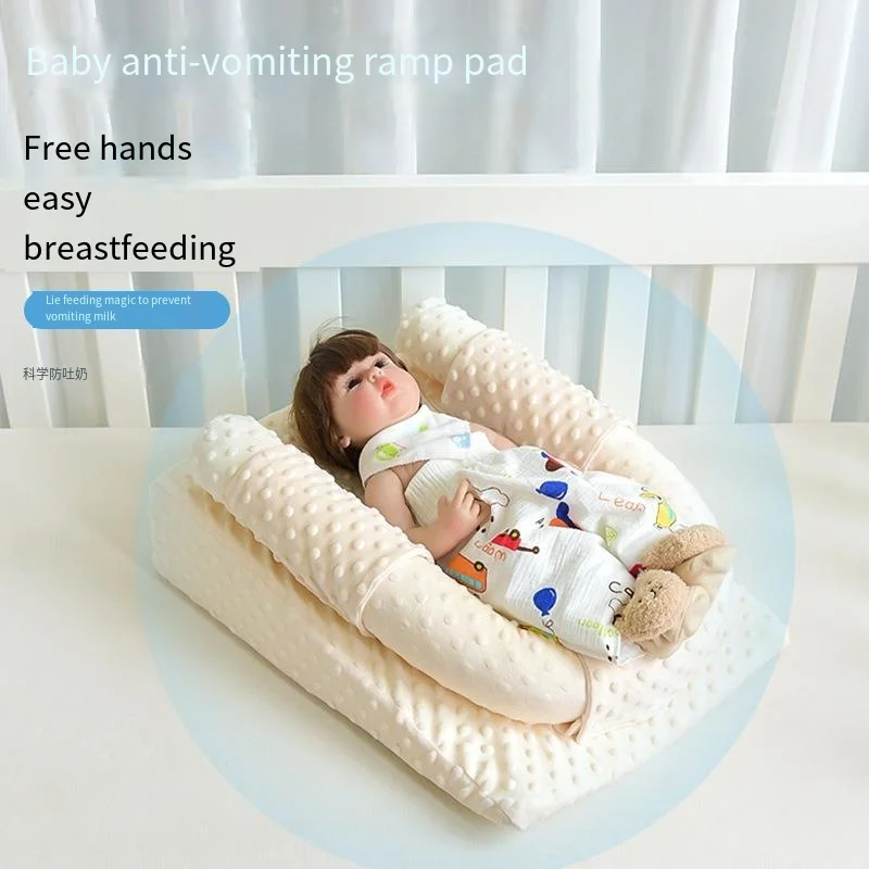 

Baby Anti Spitting Slope Pad Newborn Lying Down Feeding Tool Nursing Pillow Anti Overflow Choking Milk Mattress Bed Sleeping Pad