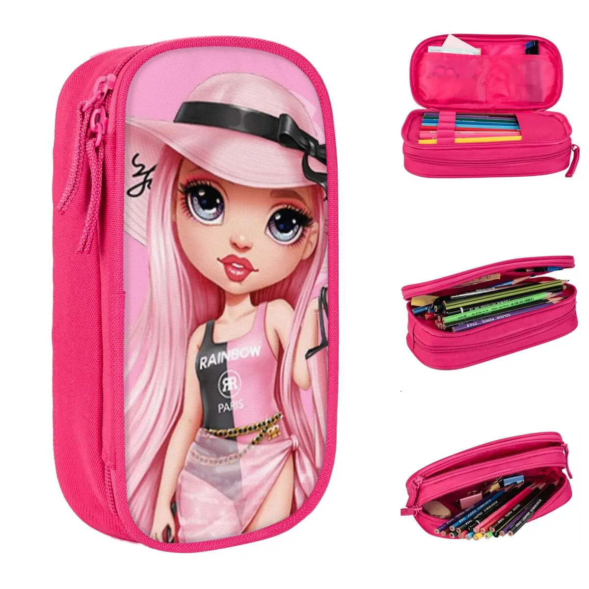 Rainbow High Pacific Coast Bella Parker Pencil Case Pencilcases Pen Box for Student Big Capacity Bags School Gift Accessories