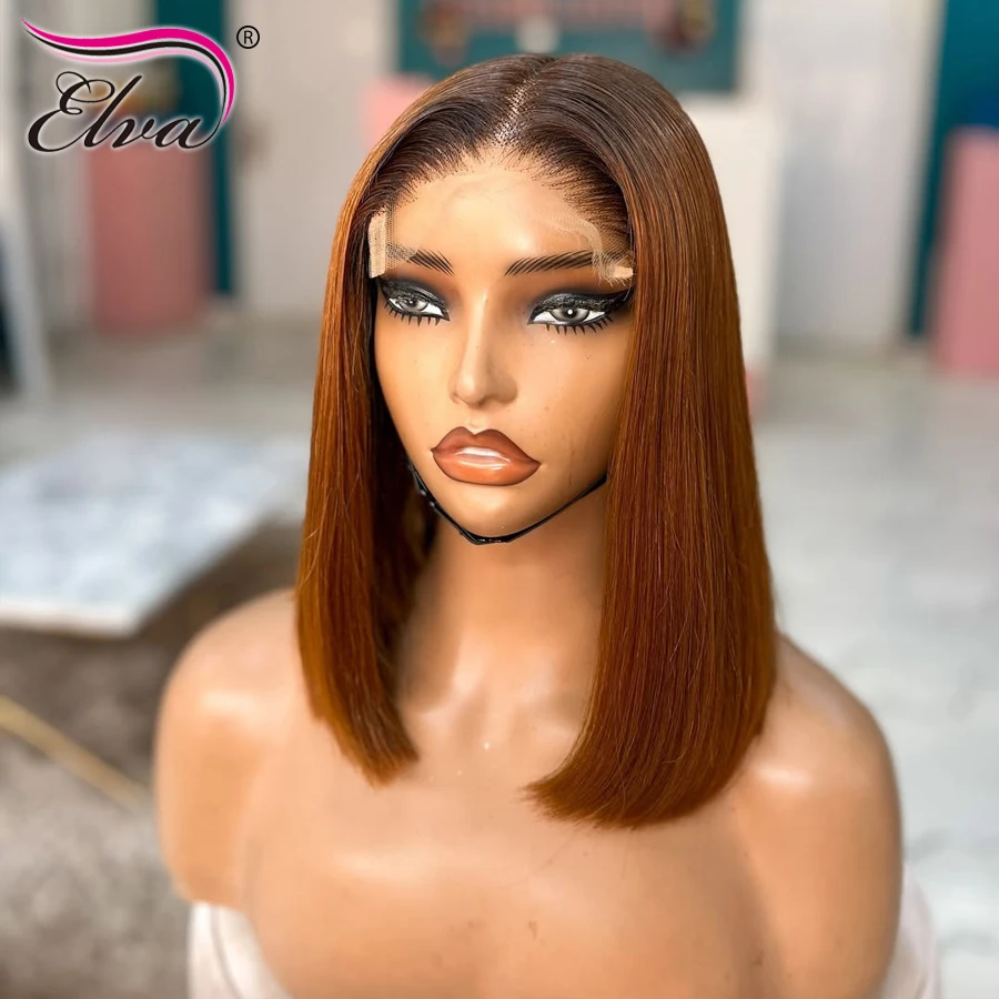 أومبير براون العظام مستقيم بوب باروكة من شعر طبيعي 13x6 HD الدانتيل الشفاف أمامي غلويليس شعر مستعار شعر الإنسان قبل قطعها جاهزة للارتداء